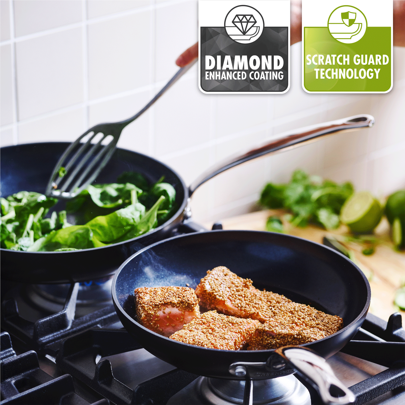 Barcelona Pro Frypan 2 Piece Set - 20cm & 28cm with Protector
