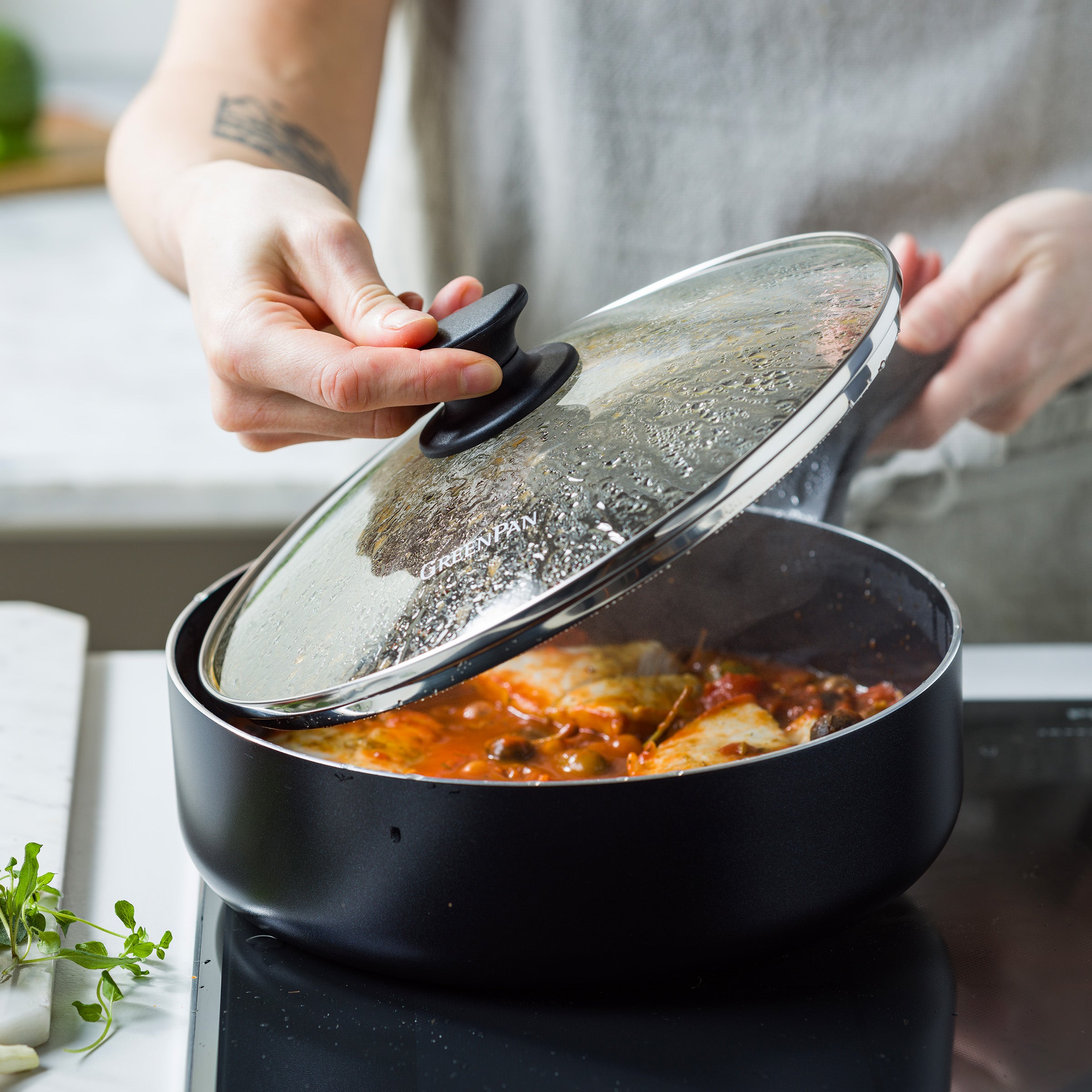Essence Sauté Pan with Lid 24cm
