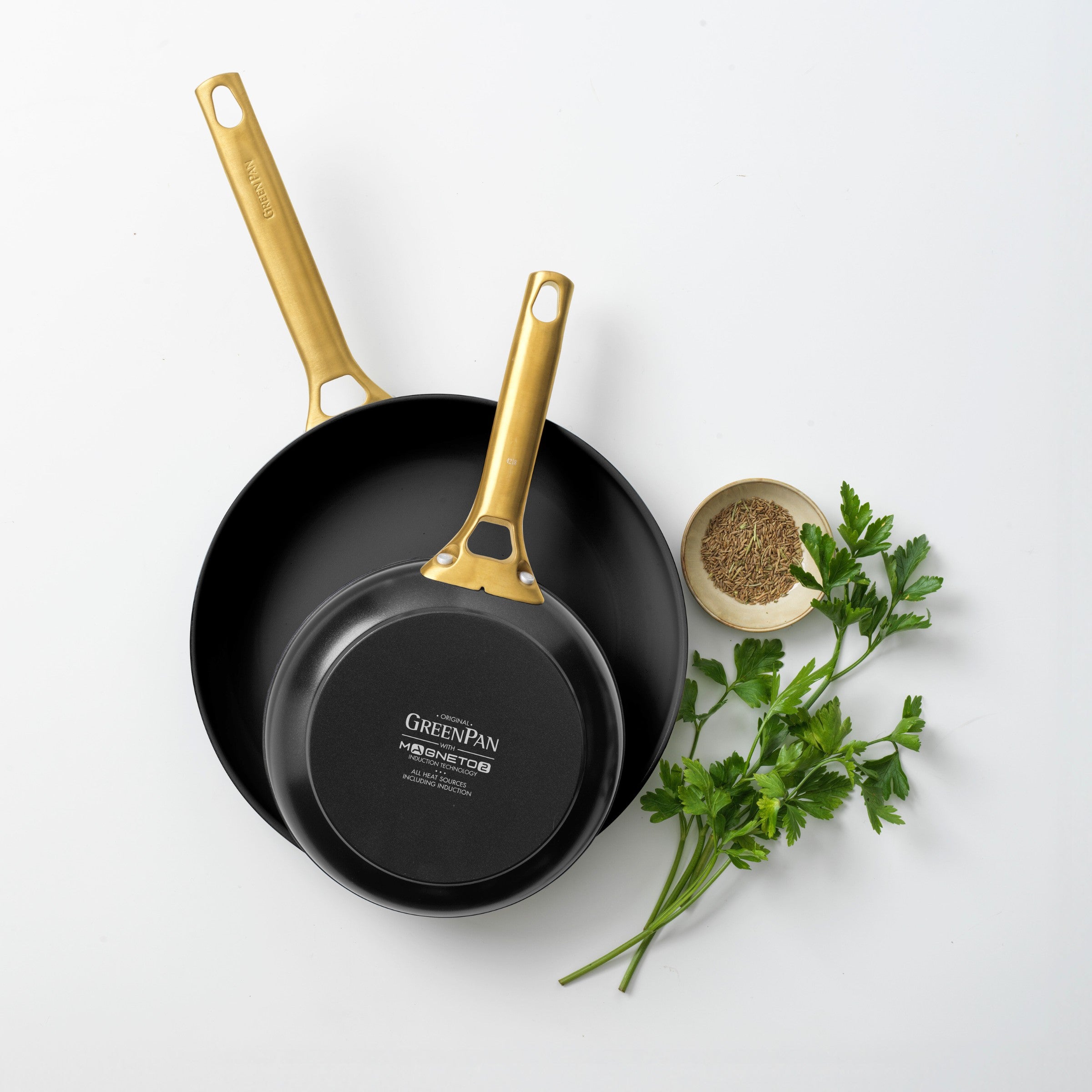 Padova Reserve 2 Piece Frypan Set Black 20cm & 26cm