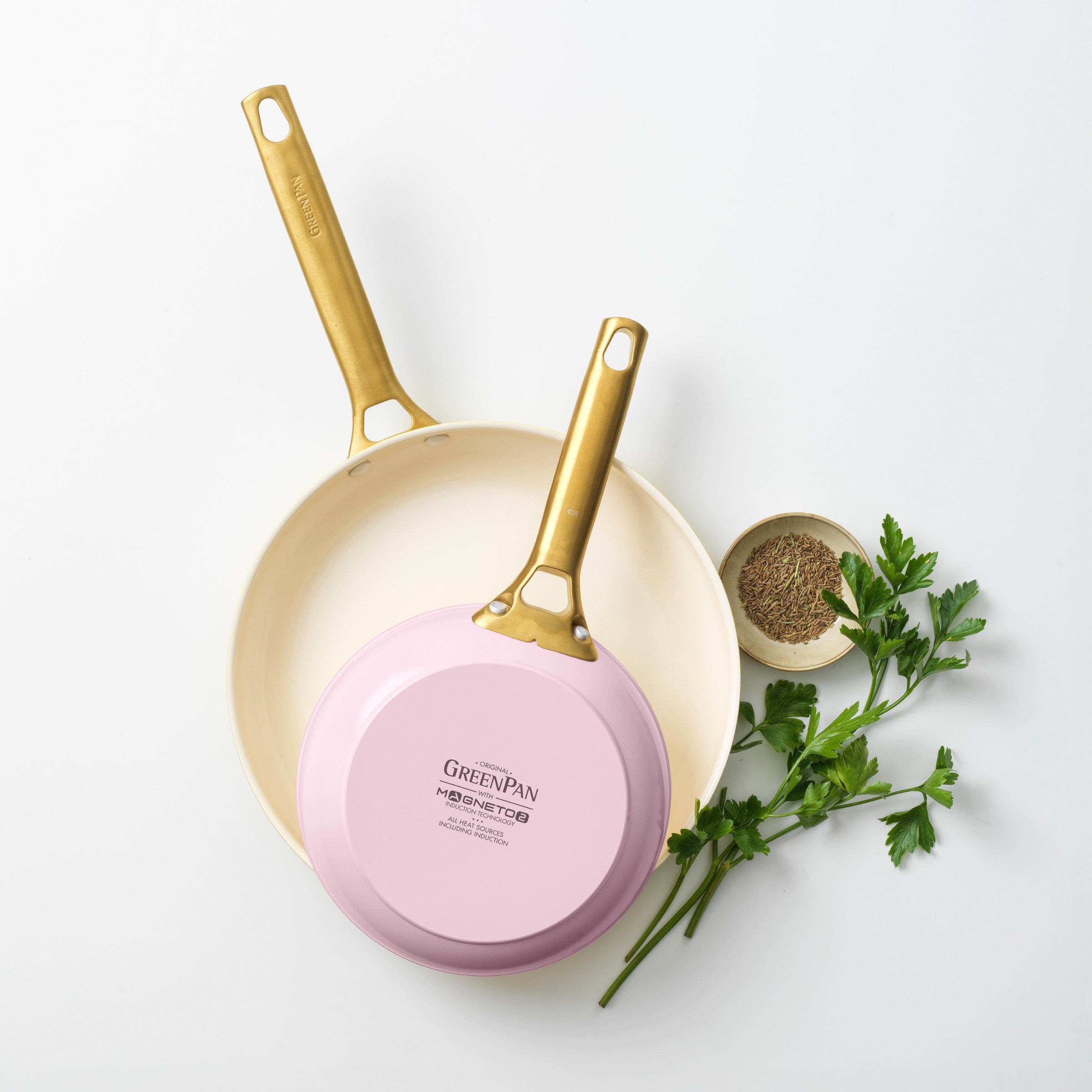 Padova Reserve 2 Piece Frypan Set Blush Pink 20cm & 26cm