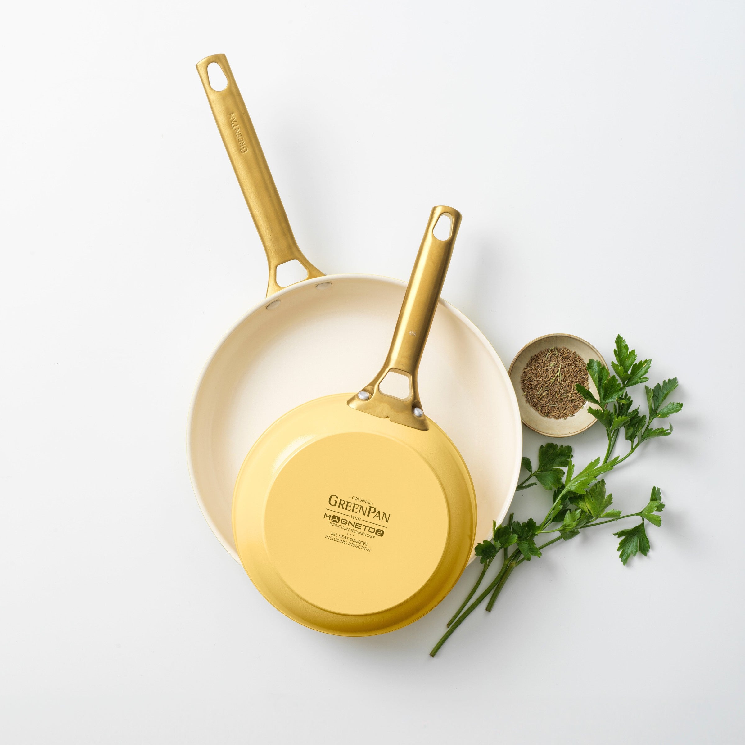 Padova Reserve 2 Piece Frypan Set Sunshine Yellow 20cm & 26cm