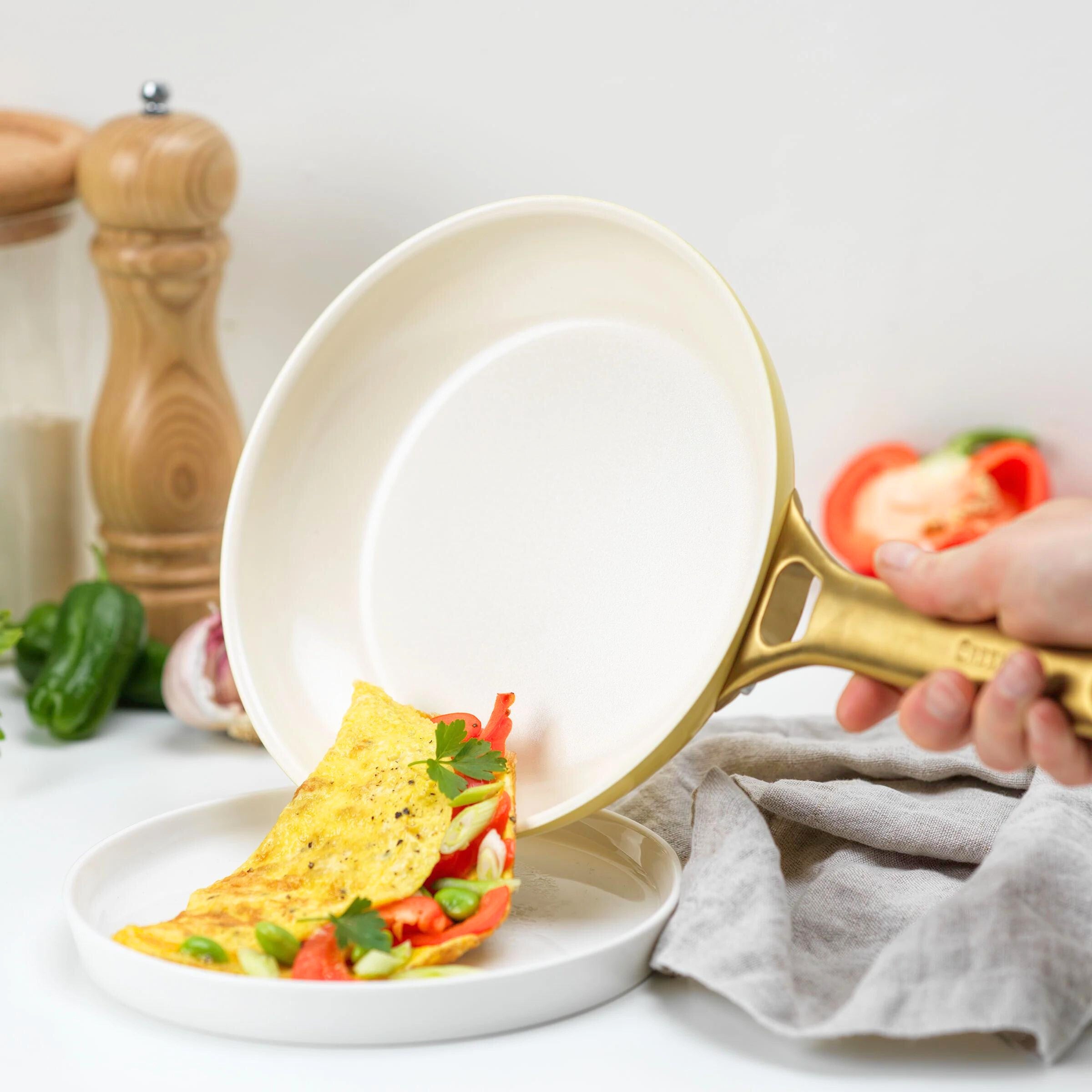 Padova Reserve 2 Piece Frypan Set Sunshine Yellow 20cm & 26cm