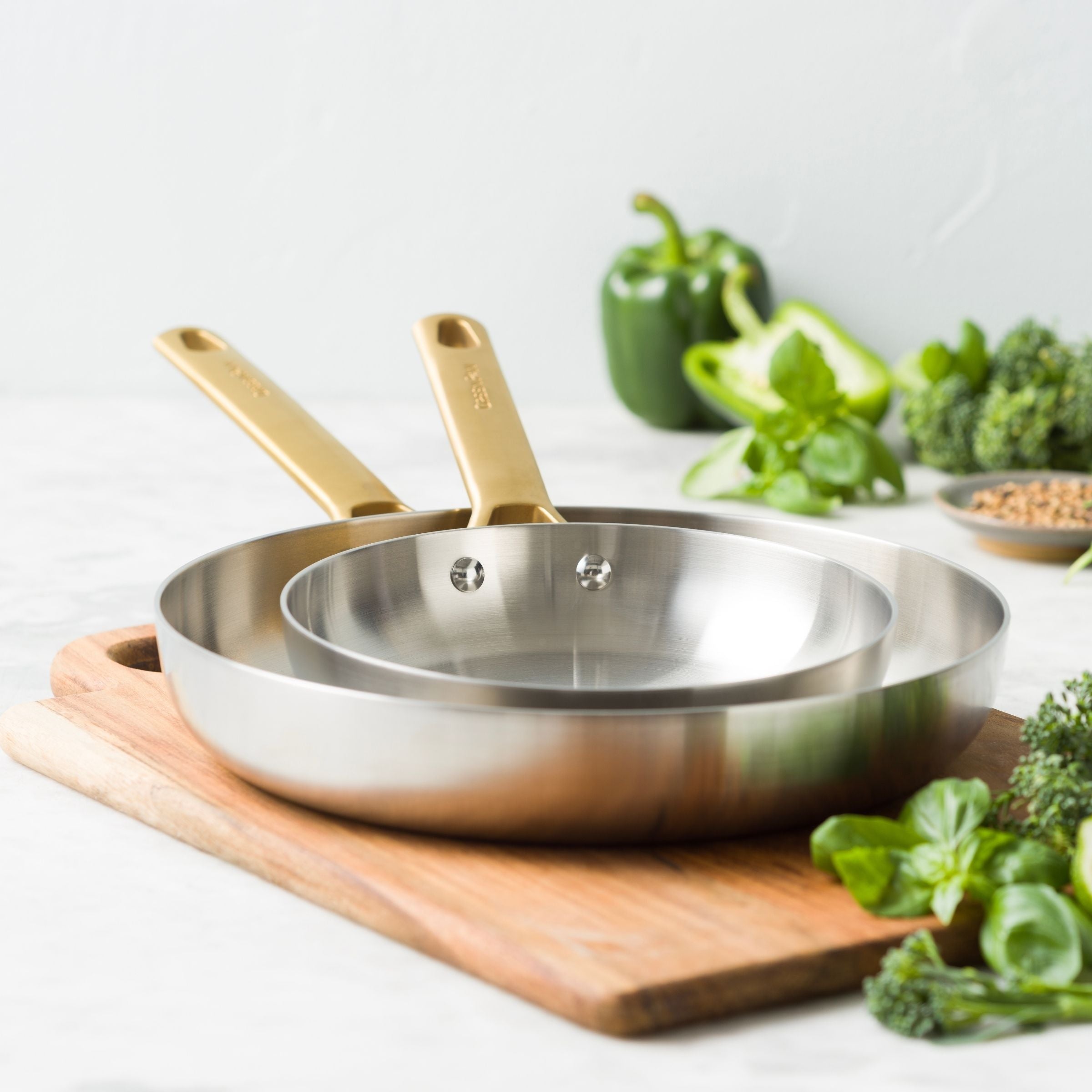 Padova Reserve 3 Ply Stainless Steel 2 Piece Frypan Set 20cm & 28cm