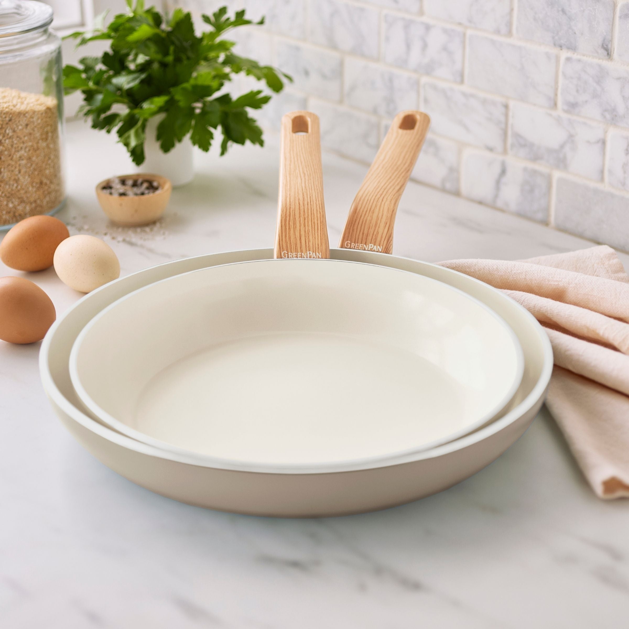 Essence 2 Piece Frypan Set 26cm & 30cm Taupe