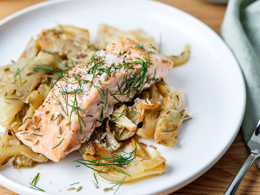 Salmon with braised fennel