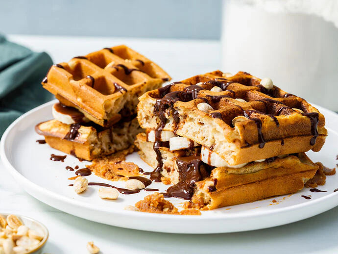 Snickers Banana Waffles