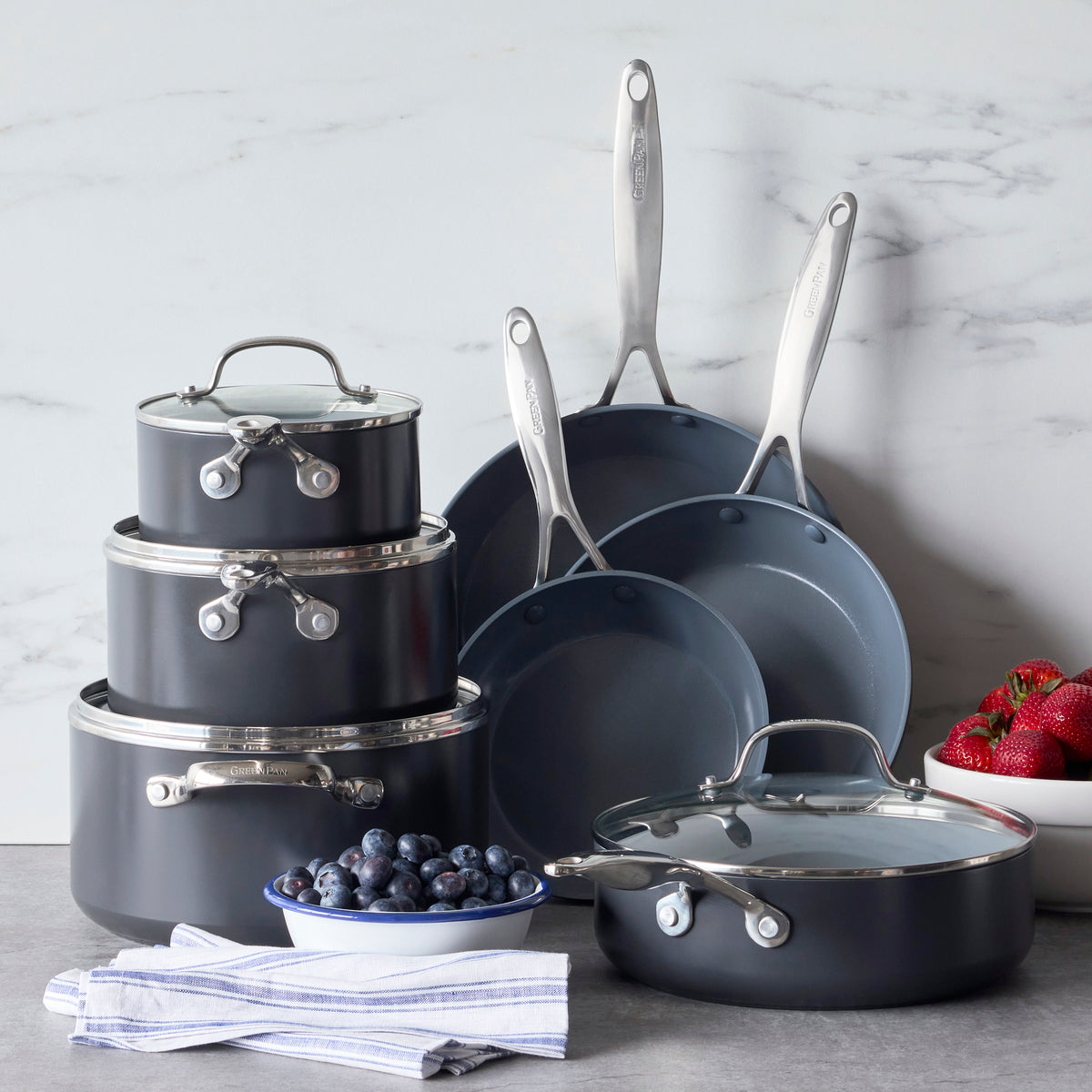 Valencia Pro Ceramic Non-Stick 11-Piece Cookware Set