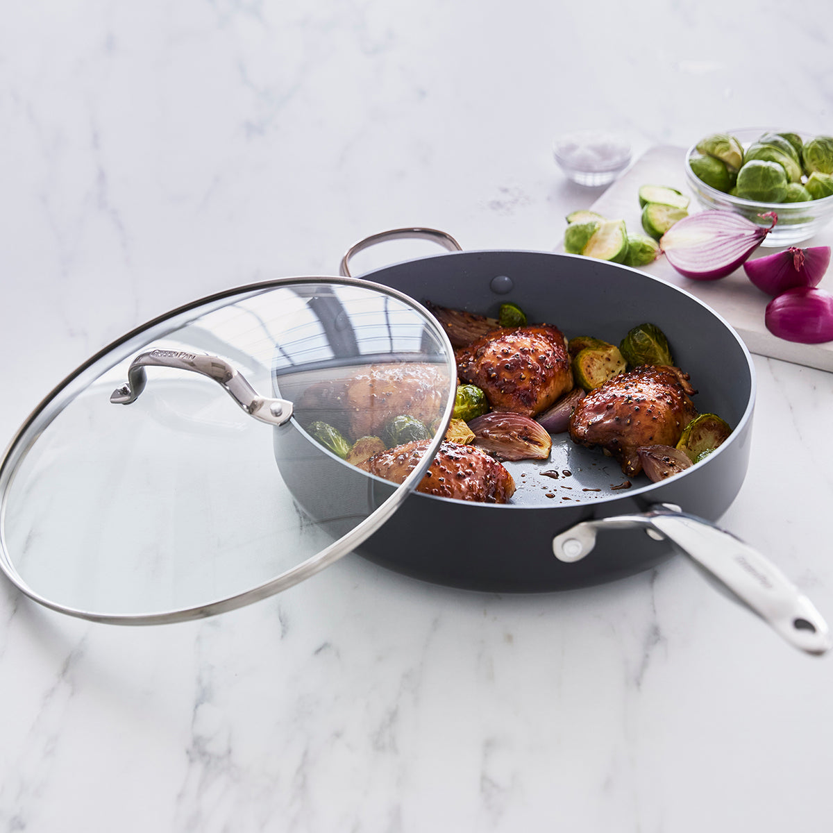 Valencia Pro Ceramic Non-Stick 11" Saute Pan with Lid