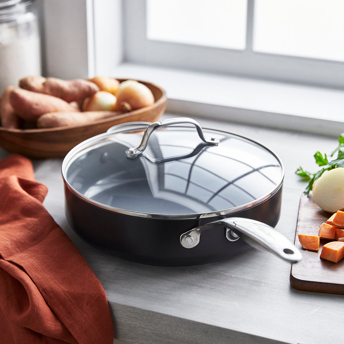 Valencia Pro Ceramic Non-Stick 11" Saute Pan with Lid