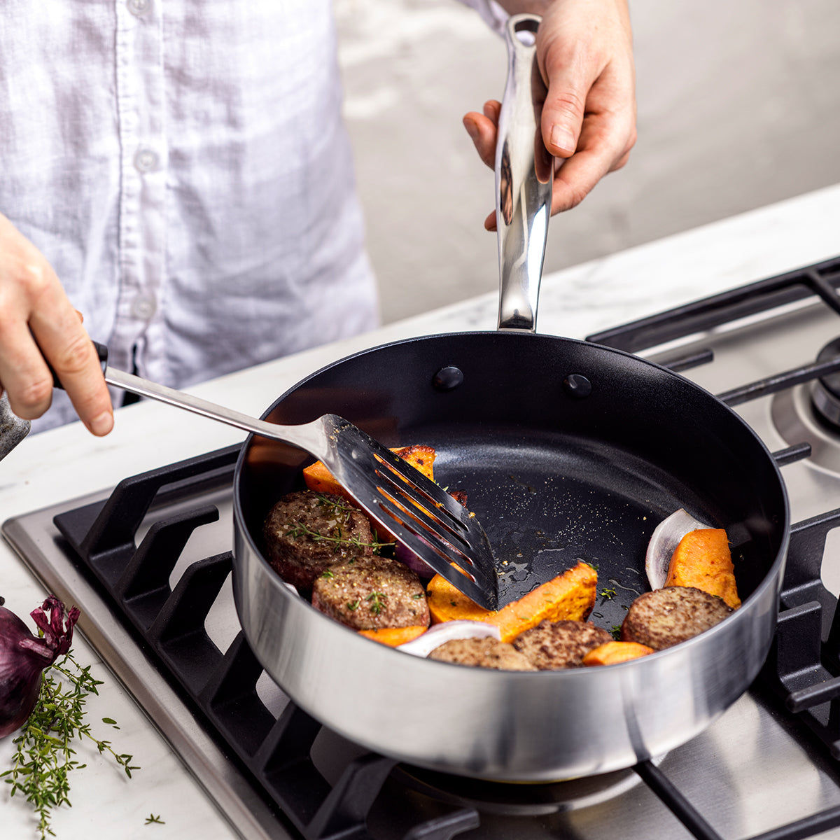 Barcelona Evershine Ceramic Non-Stick 3.1-Litre Sauté Pan with Lid