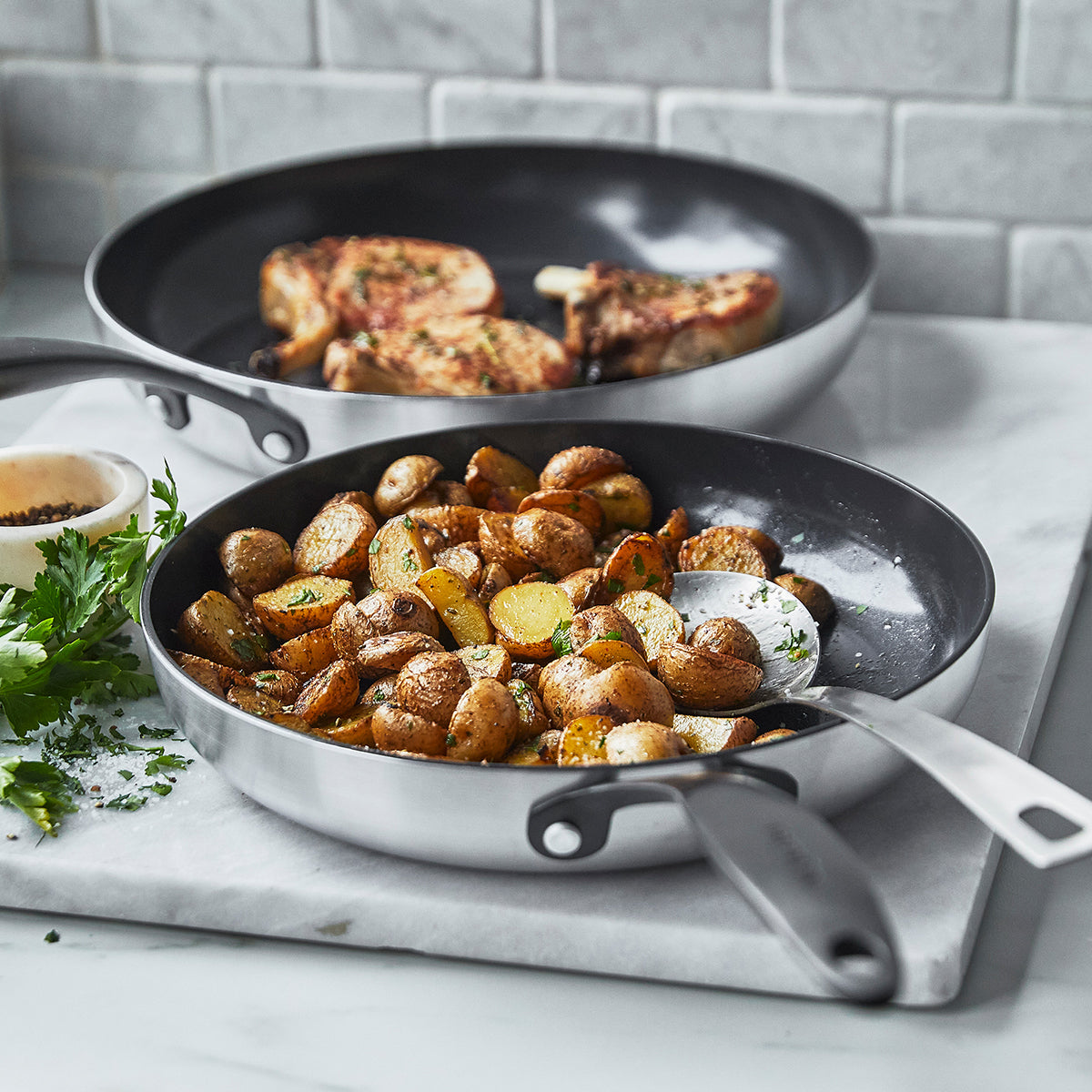 Venice Pro Noir Ceramic Non-Stick 26cm and 30cm Frypan Set