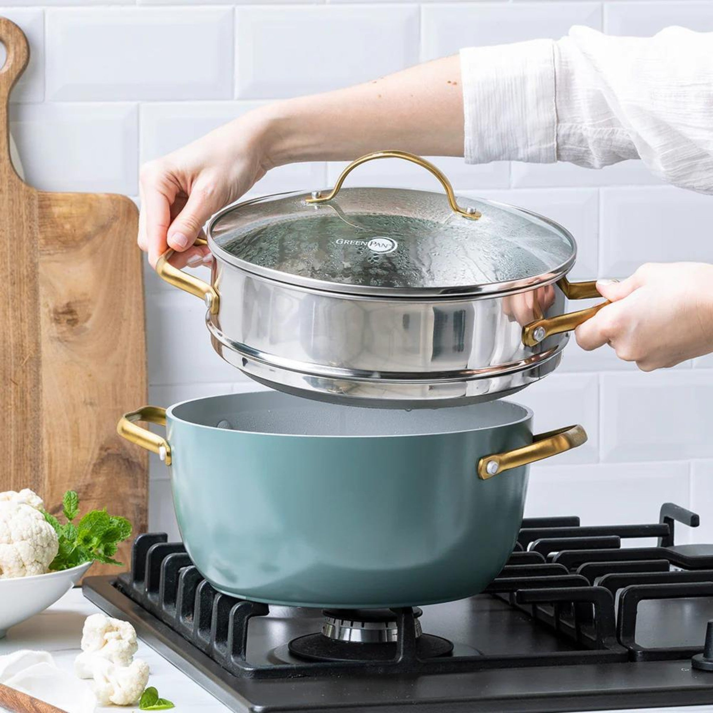 Padova Reserve Sky Blue Saucepan Set 5 Piece Set