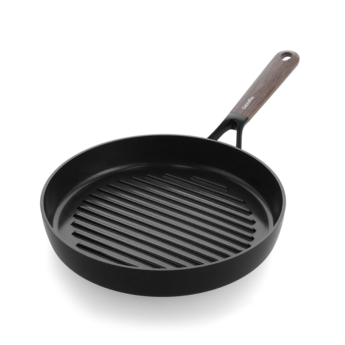 Eco-SmartShape Ceramic Non-Stick 28 cm Grill Pan | Dark-Wood Handle