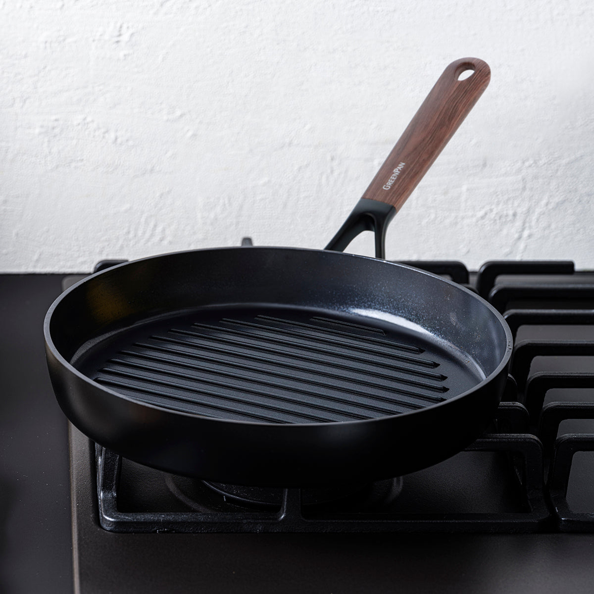 Eco-SmartShape Ceramic Non-Stick 28 cm Grill Pan | Dark-Wood Handle