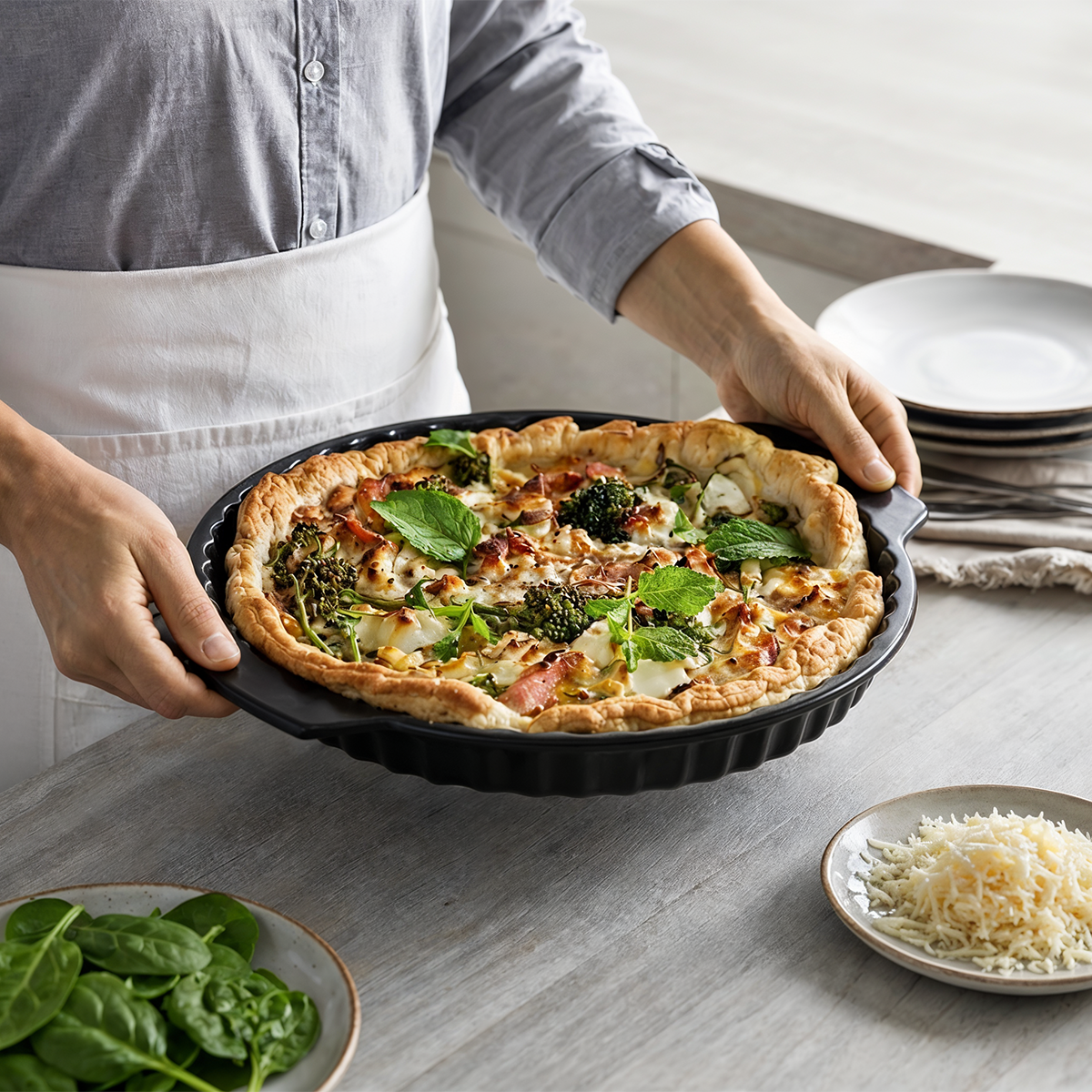 Bistro Carbon Steel Quiche Pan, 28 cm