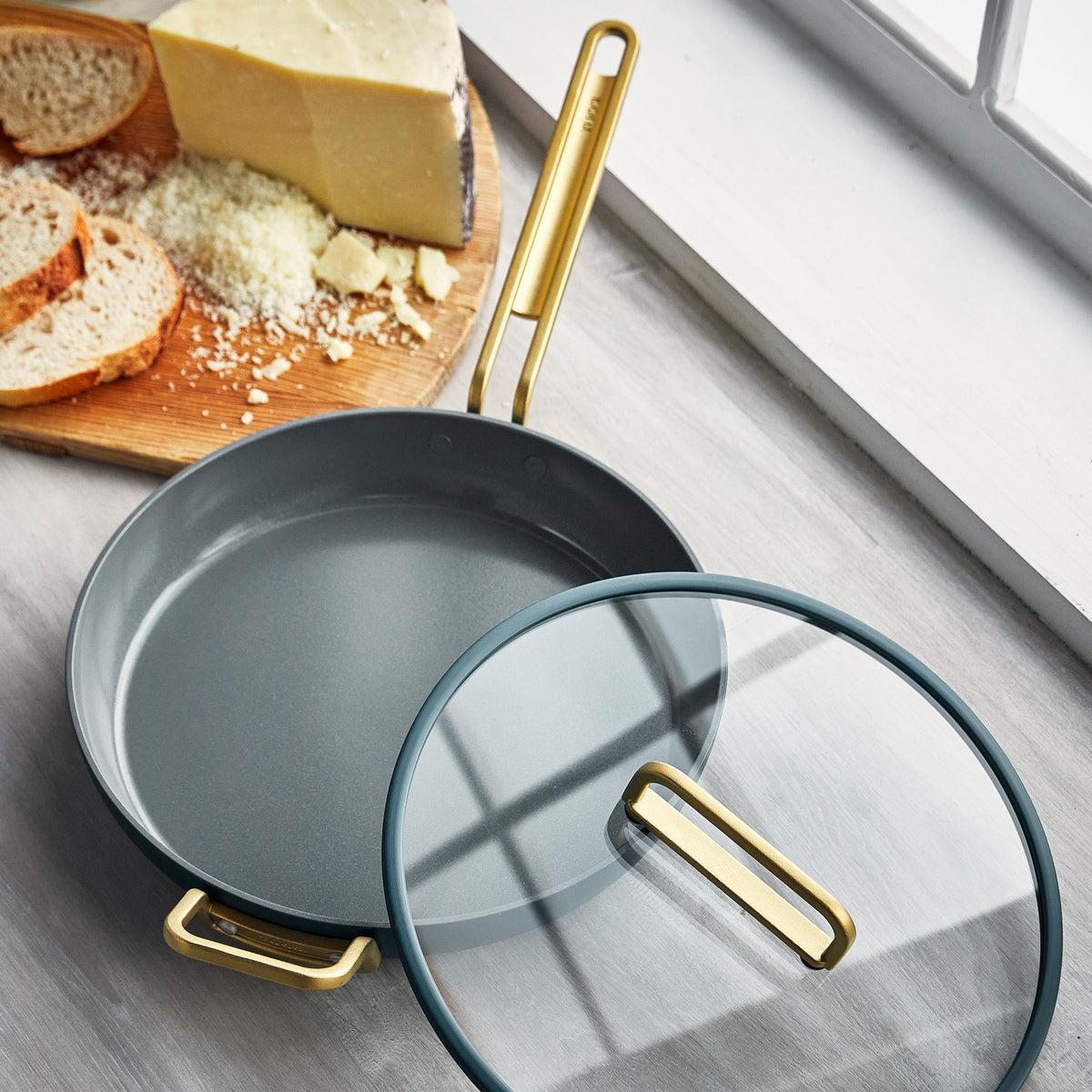 Stanley Tucci™ Ceramic Non-Stick 30cm Frypan with Lid | Venetian Teal