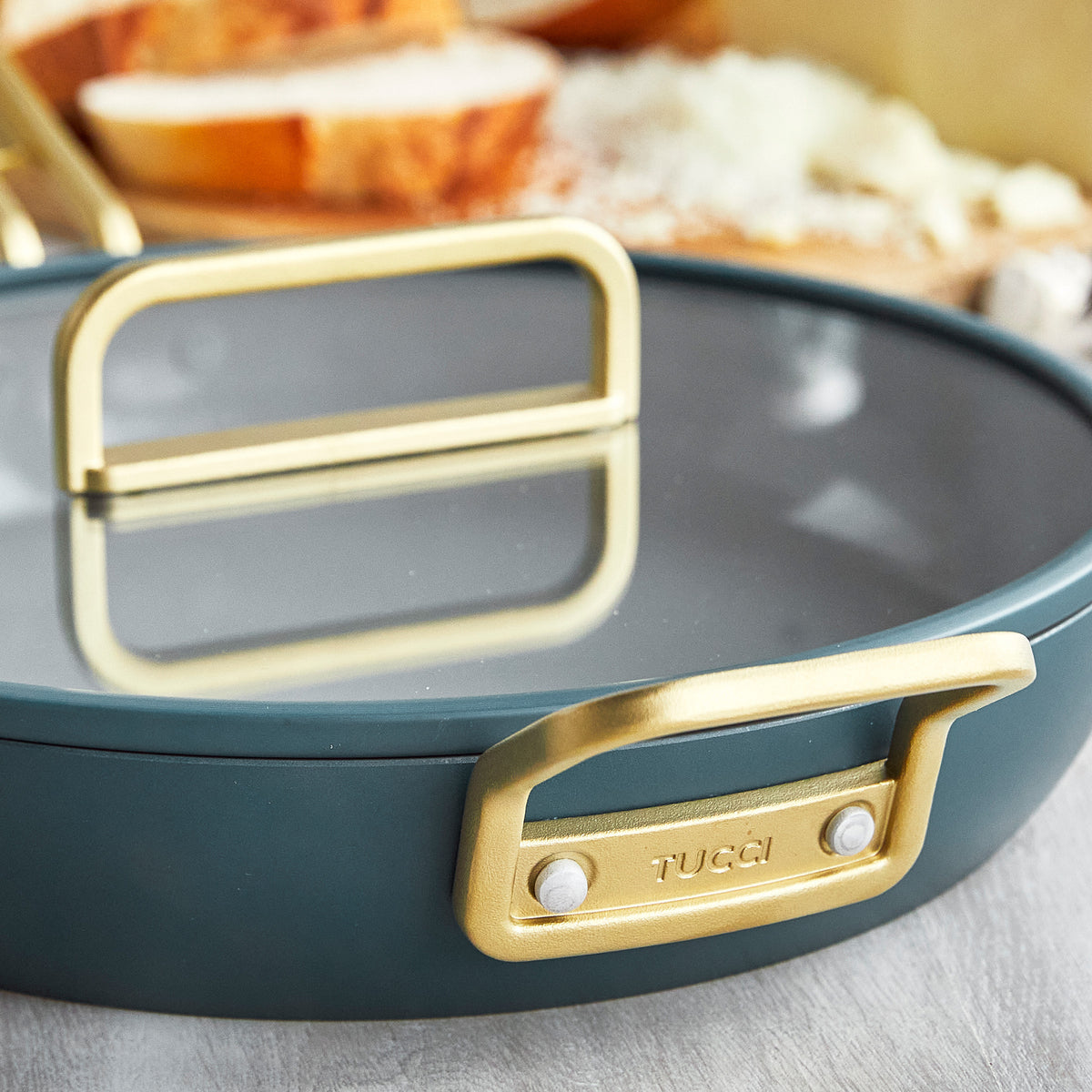 Stanley Tucci™ Ceramic Non-Stick 30cm Frypan with Lid | Venetian Teal