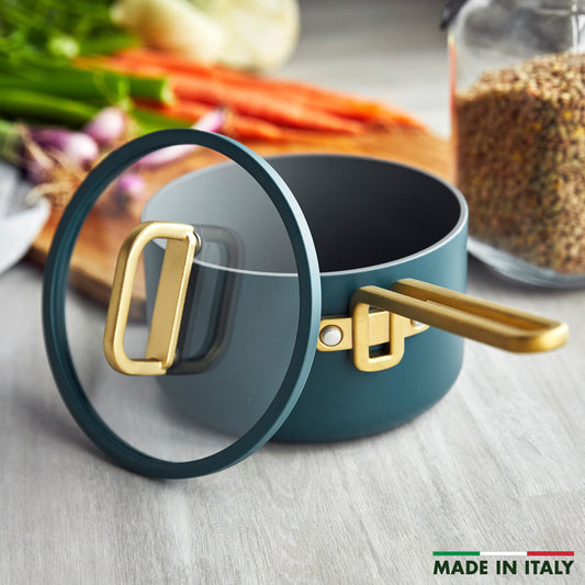 Stanley Tucci™ Ceramic Non-Stick 1.9-Litre Saucepan with Lid | Venetian Teal
