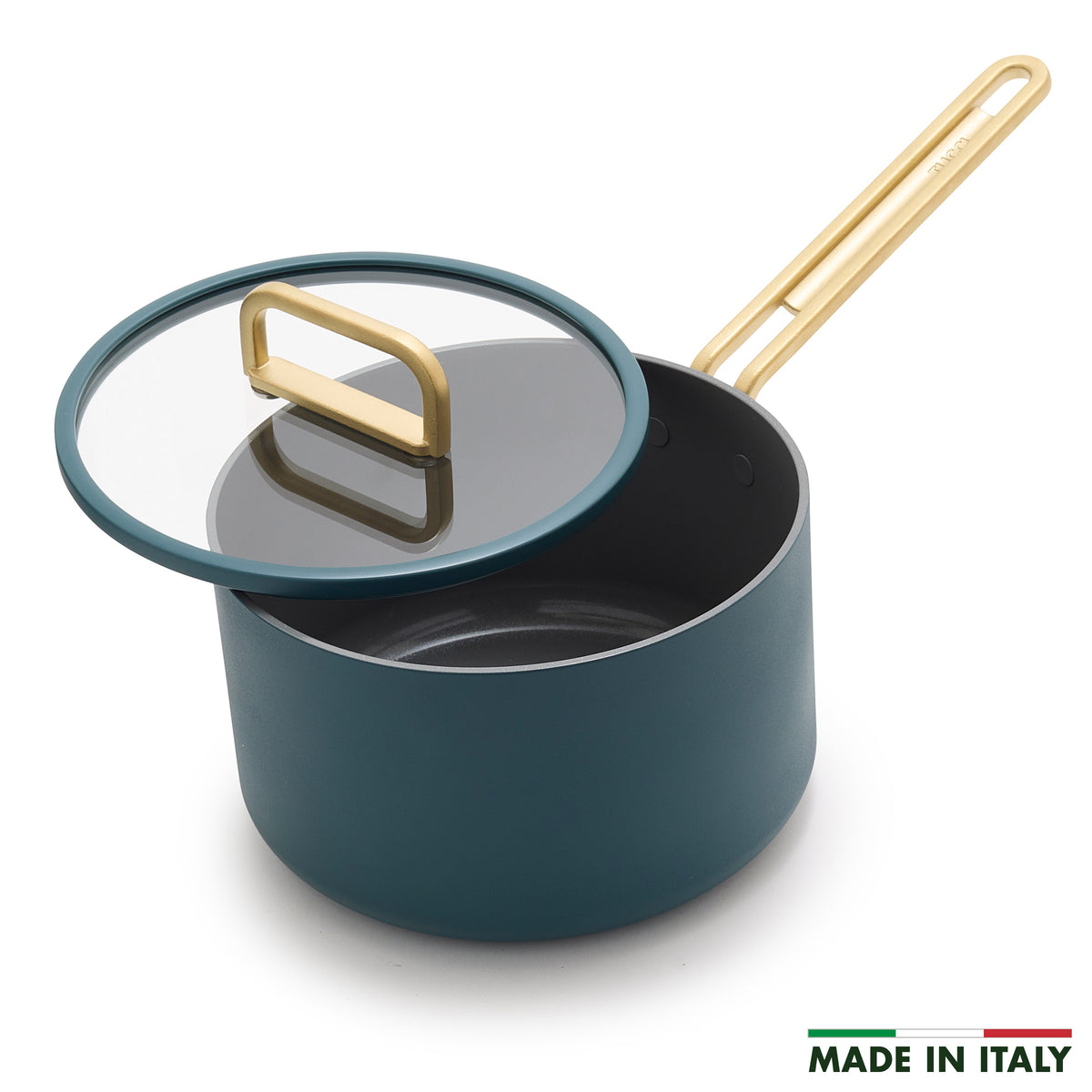 Stanley Tucci™ Ceramic Non-Stick 3.8-Litre Saucepan with Lid | Venetian Teal
