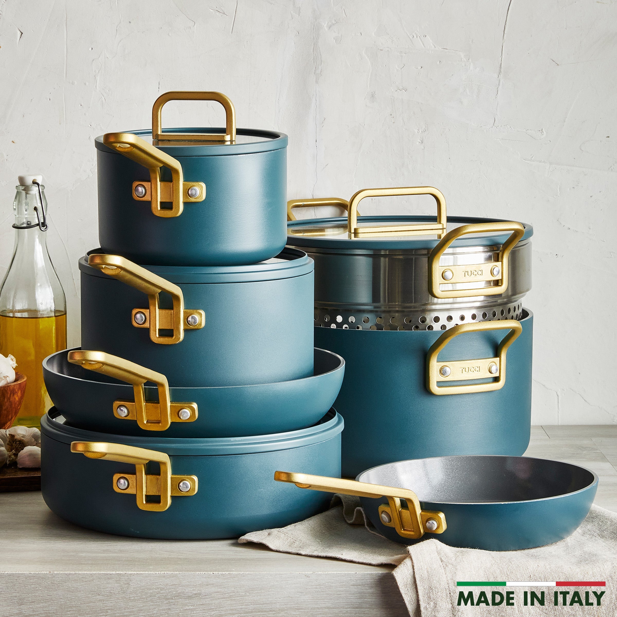 Stanley Tucci™ Ceramic Non-Stick 11-Piece Cookware Set | Venetian Teal
