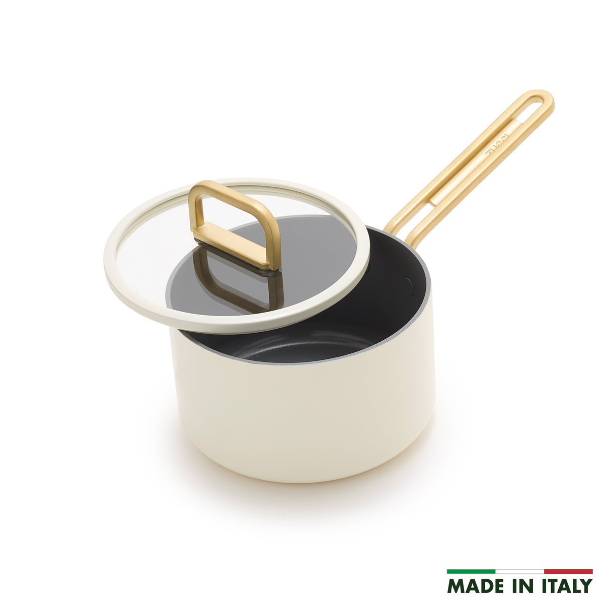 Stanley Tucci™ Ceramic Non-Stick 1.9-Litre Saucepan with Lid | Carrara White