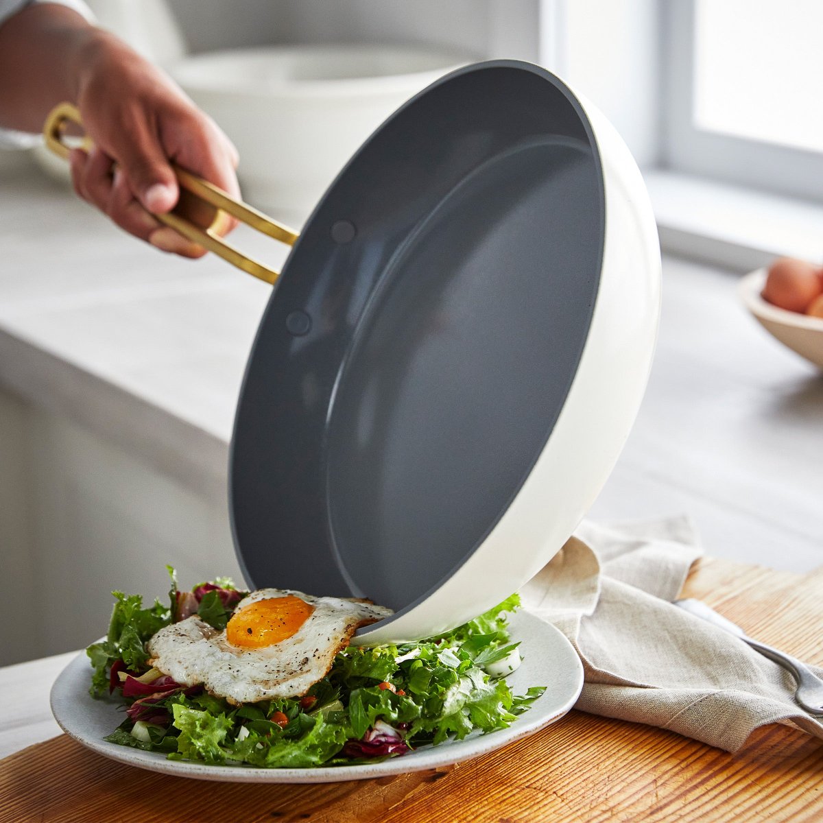 Stanley Tucci™ Ceramic Non-Stick 20cm and 26cm Frypan Set | Carrara White