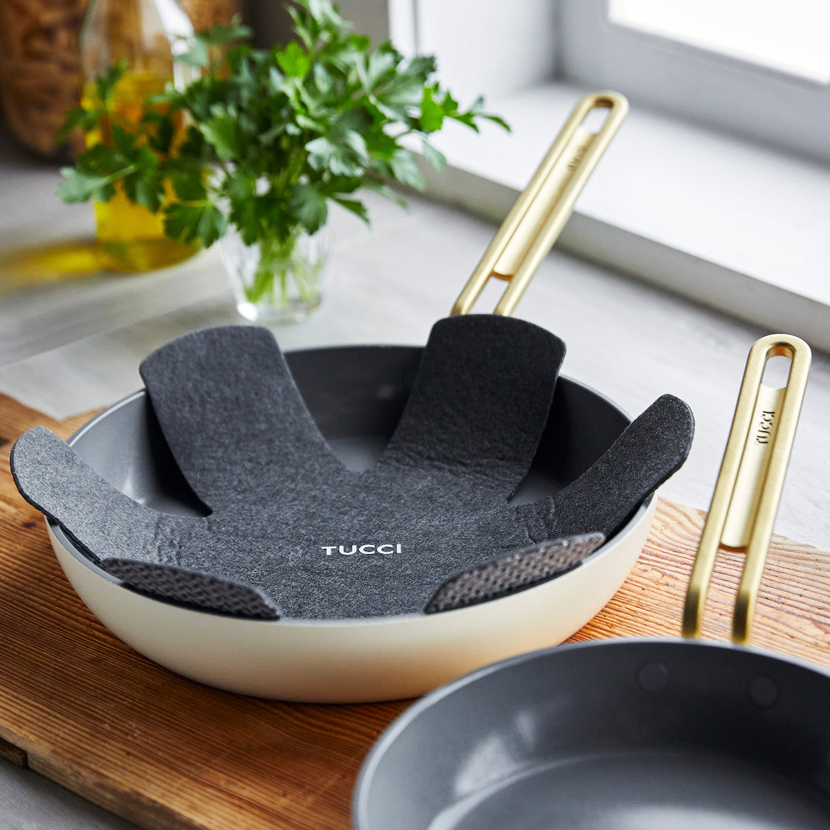 Stanley Tucci™ Ceramic Non-Stick 20cm and 26cm Frypan Set | Carrara White