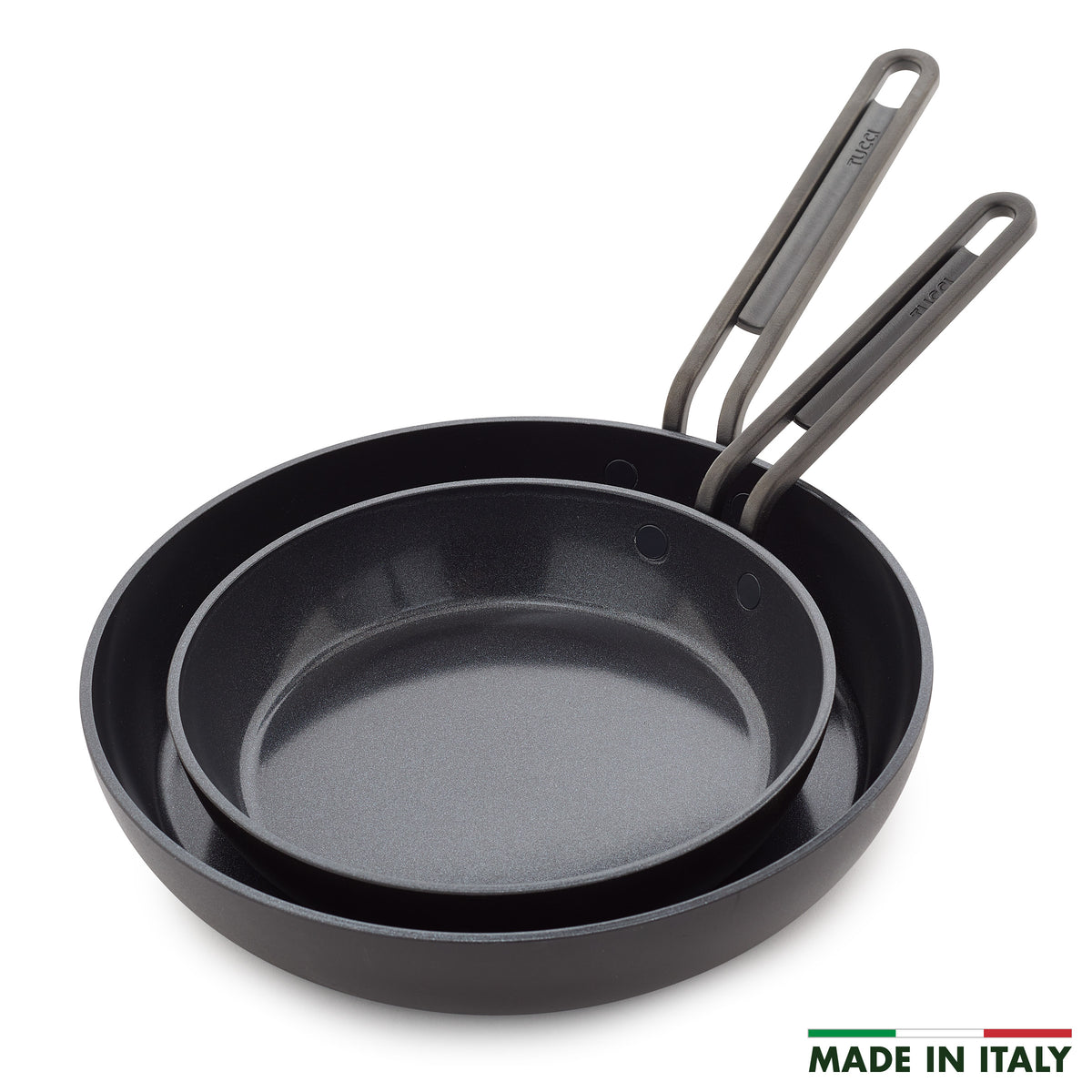 Stanley Tucci™ Ceramic Non-Stick 20 cm and 26 cm Frypan Set | Milano Black