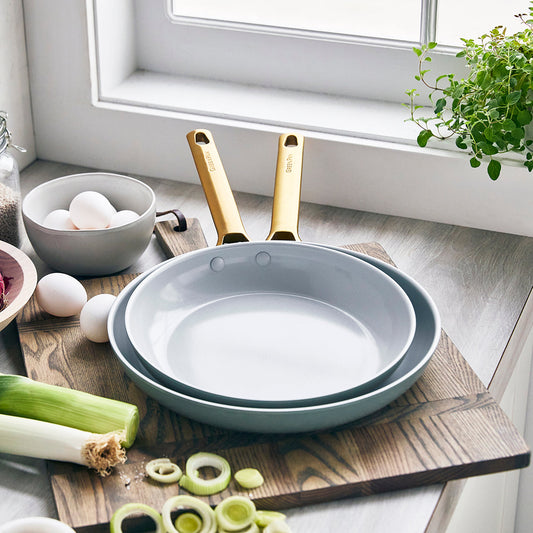 Reserve Ceramic Non-Stick 20cm and 26cm Frypan Set | Smoky Blue