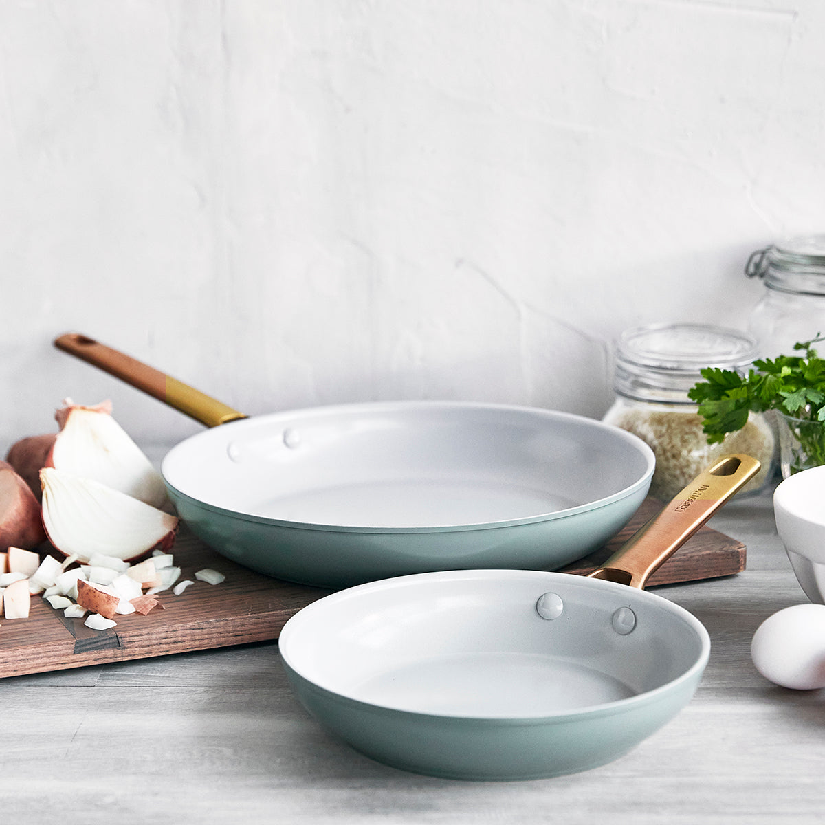 Reserve Ceramic Non-Stick 20cm and 26cm Frypan Set | Smoky Blue