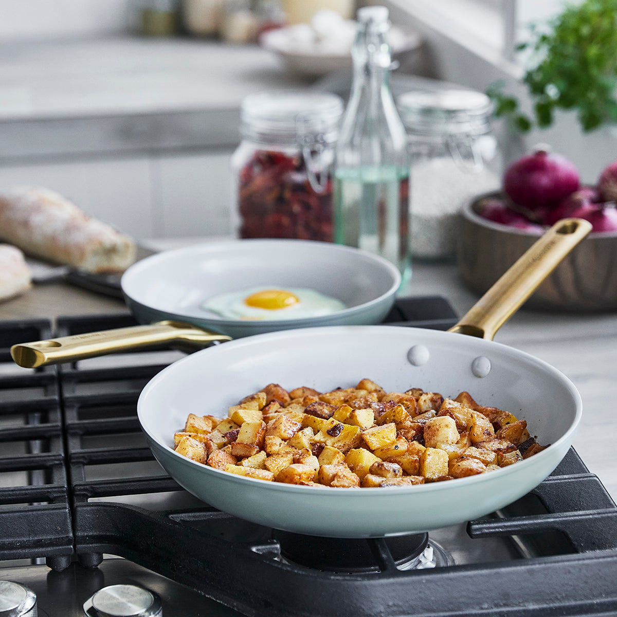 Reserve Ceramic Non-Stick 20cm and 26cm Frypan Set | Smoky Blue