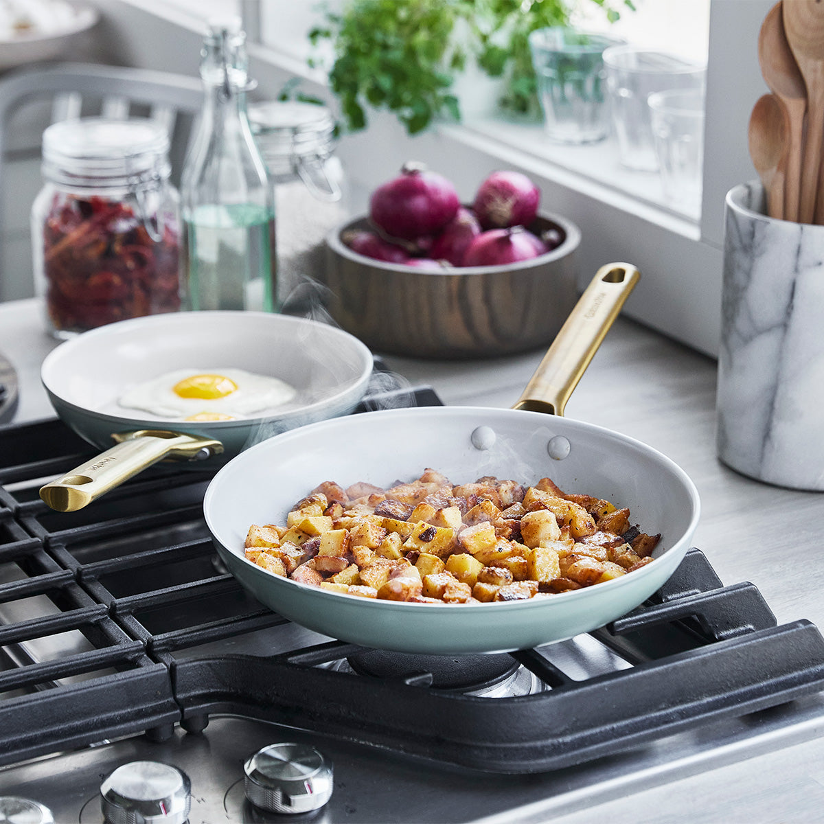 Reserve Ceramic Non-Stick 10-Piece Cookware Set | Smoky Blue