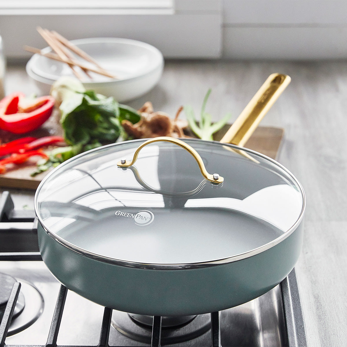 Reserve Ceramic Non-Stick 10-Piece Cookware Set | Smoky Blue