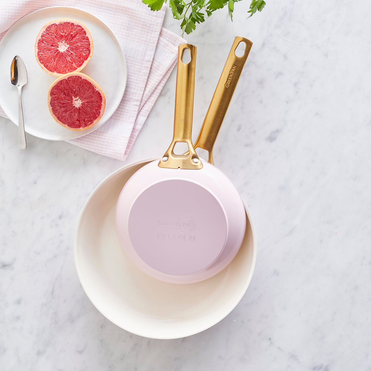 Reserve Ceramic Non-Stick 20cm and 26cm Frypan Set | Blush