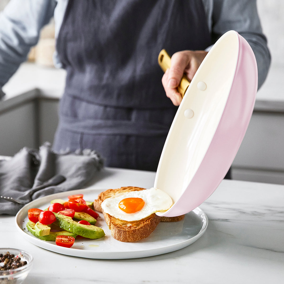 Reserve Ceramic Non-Stick 20cm and 26cm Frypan Set | Blush