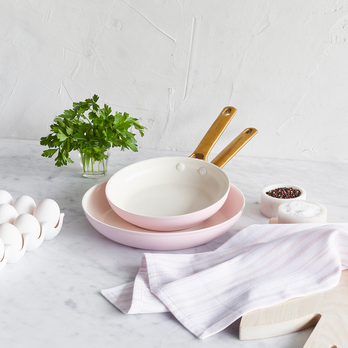Reserve Ceramic Non-Stick 20cm and 26cm Frypan Set | Blush
