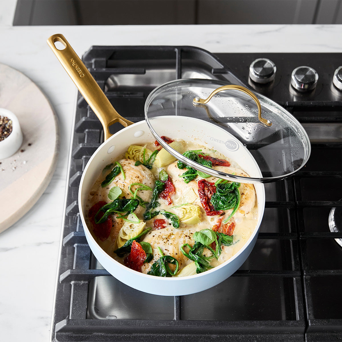 Reserve Ceramic Non-Stick 10-Piece Cookware Set | Light Blue