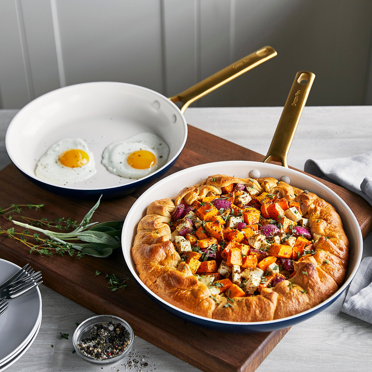 Reserve Ceramic Non-Stick 20cm and 26cm Frypan Set | Twilight