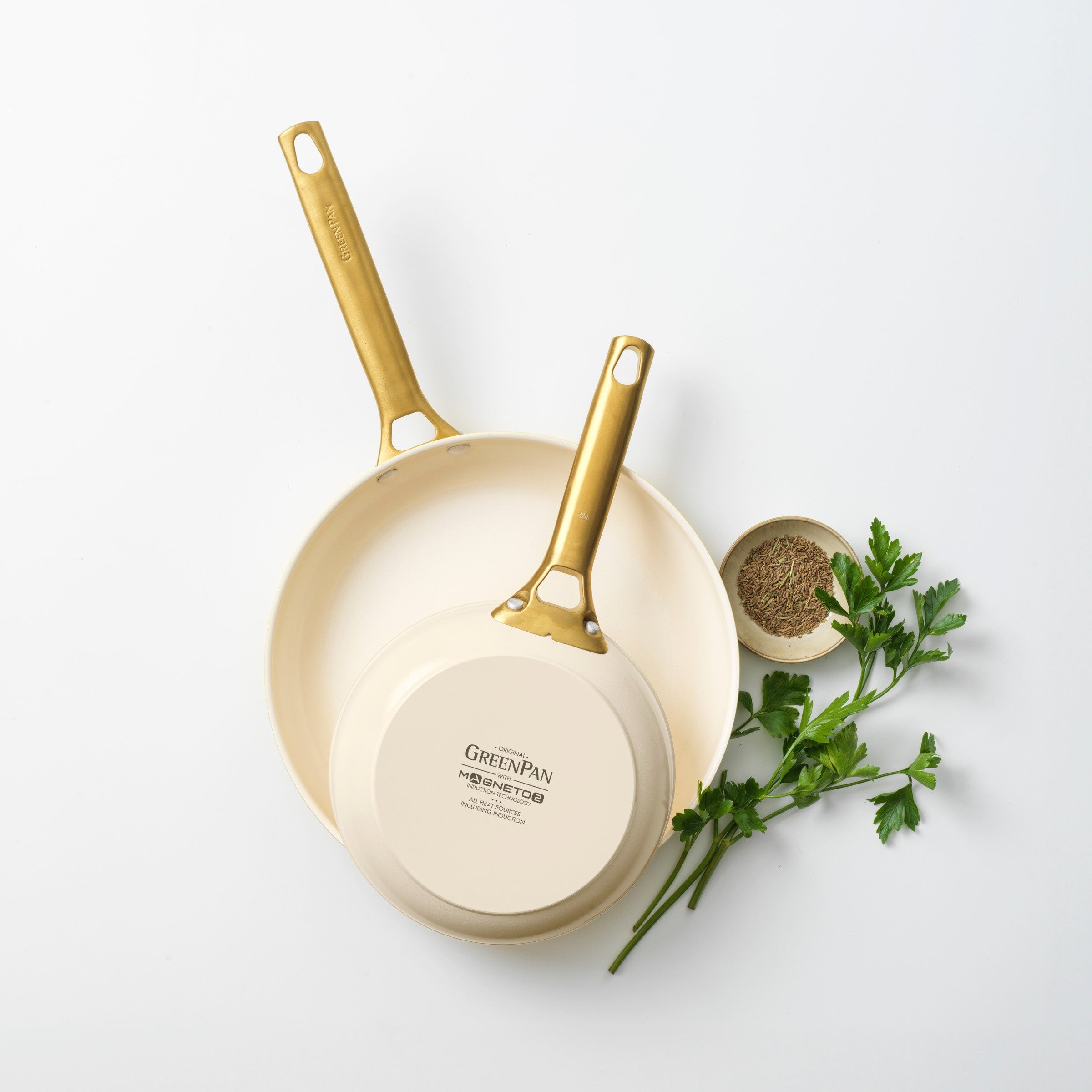 Padova Reserve 2 Piece Frypan Set Cream White 20cm & 26cm