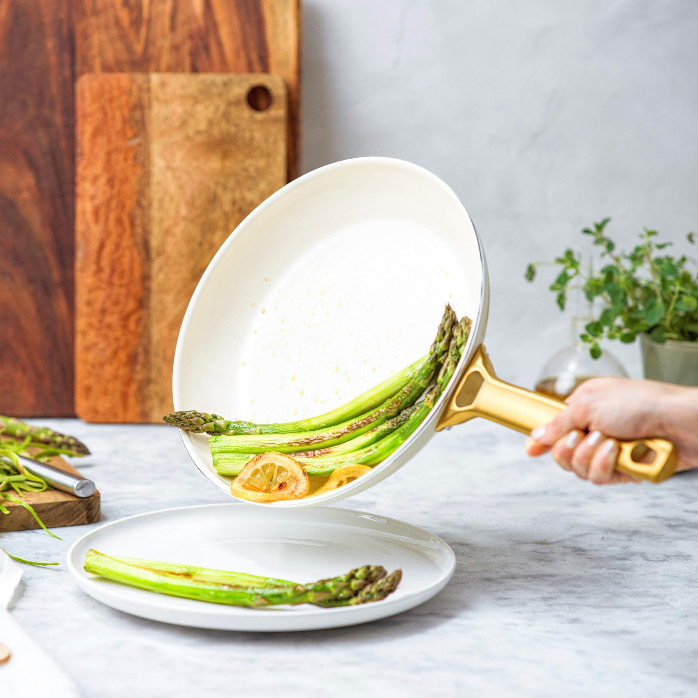 Padova Reserve 2 Piece Frypan Set Cream White 20cm & 26cm