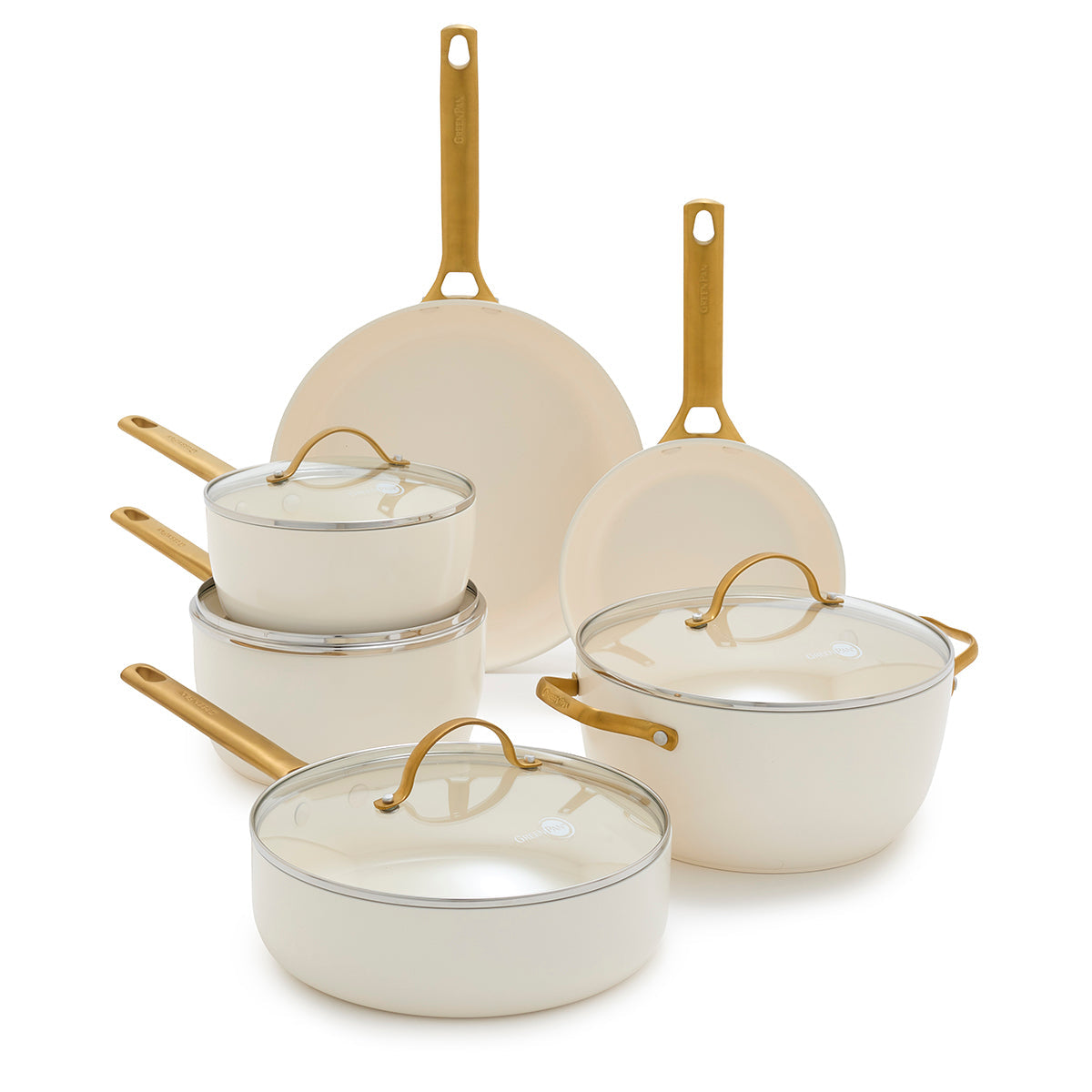 Reserve Ceramic Non-Stick 10-Piece Cookware Set | Cream