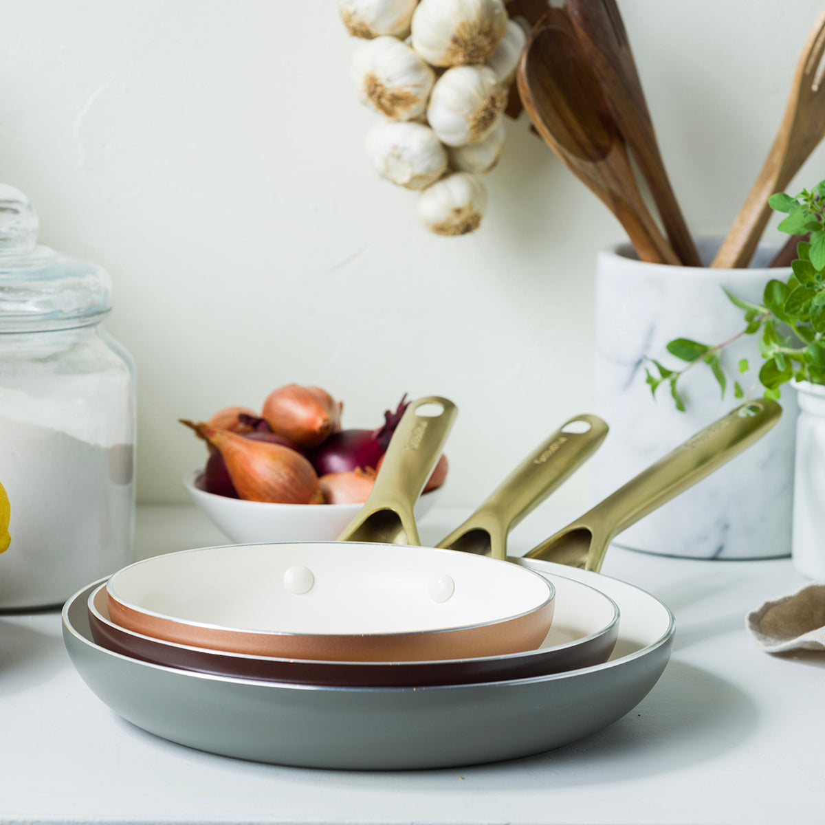 Shades 3-Piece Frypan Set, Terra