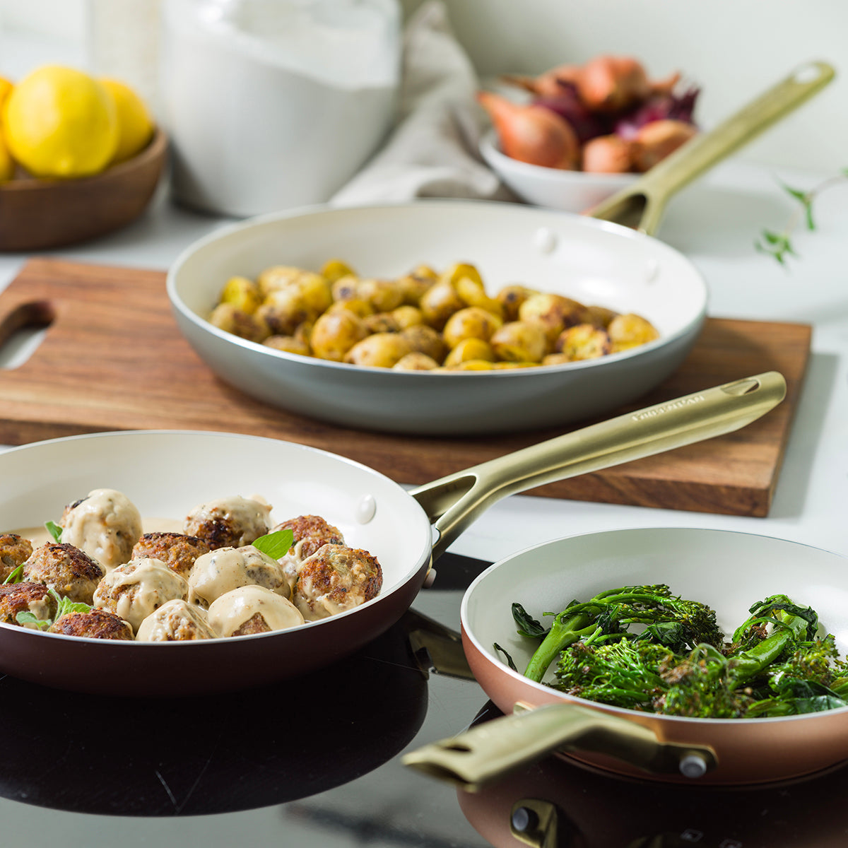 Shades 3-Piece Frypan Set, Terra