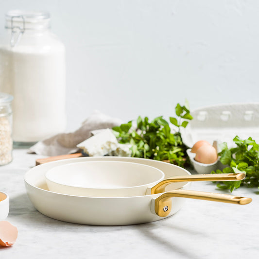 Evolution 2-Piece Frypan Set (20cm + 28cm), Cream White