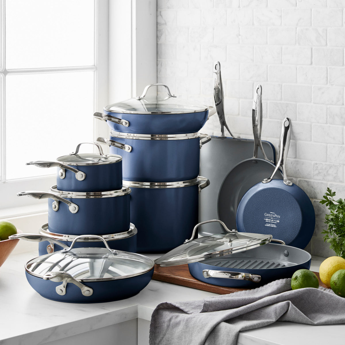 Valencia Pro Ceramic Non-Stick 20 cm, 24 cm, and 28 cm Frypan Set | Twilight