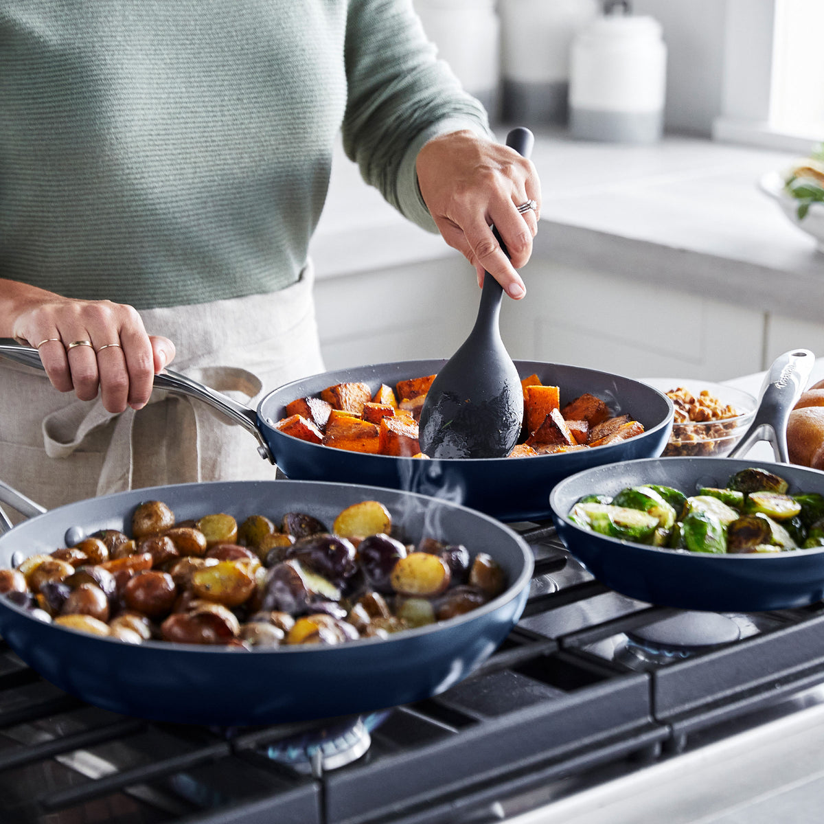 Valencia Pro Ceramic Non-Stick 20 cm, 24 cm, and 28 cm Frypan Set | Twilight