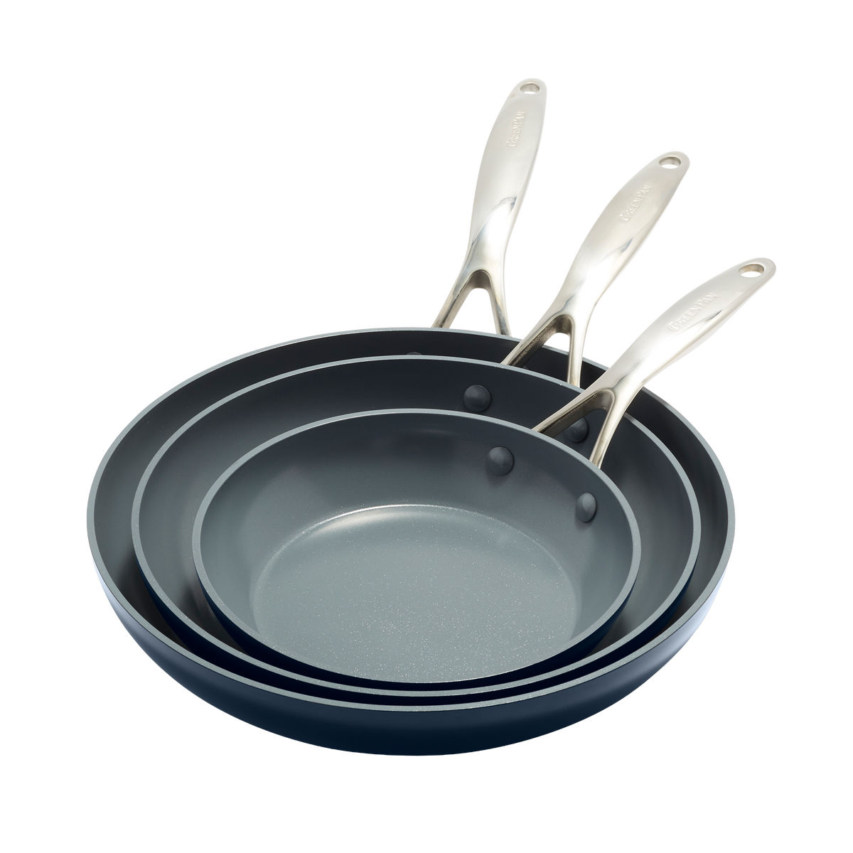 Valencia Pro Ceramic Non-Stick 20 cm, 24 cm, and 28 cm Frypan Set | Twilight