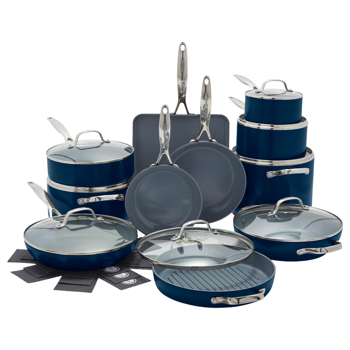 Valencia Pro Ceramic Non-Stick 19-Piece Cookware Set | Twilight