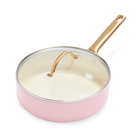 Reserve Ceramic Non-Stick 2.65-Litre Sauté Pan with Lid | Blush