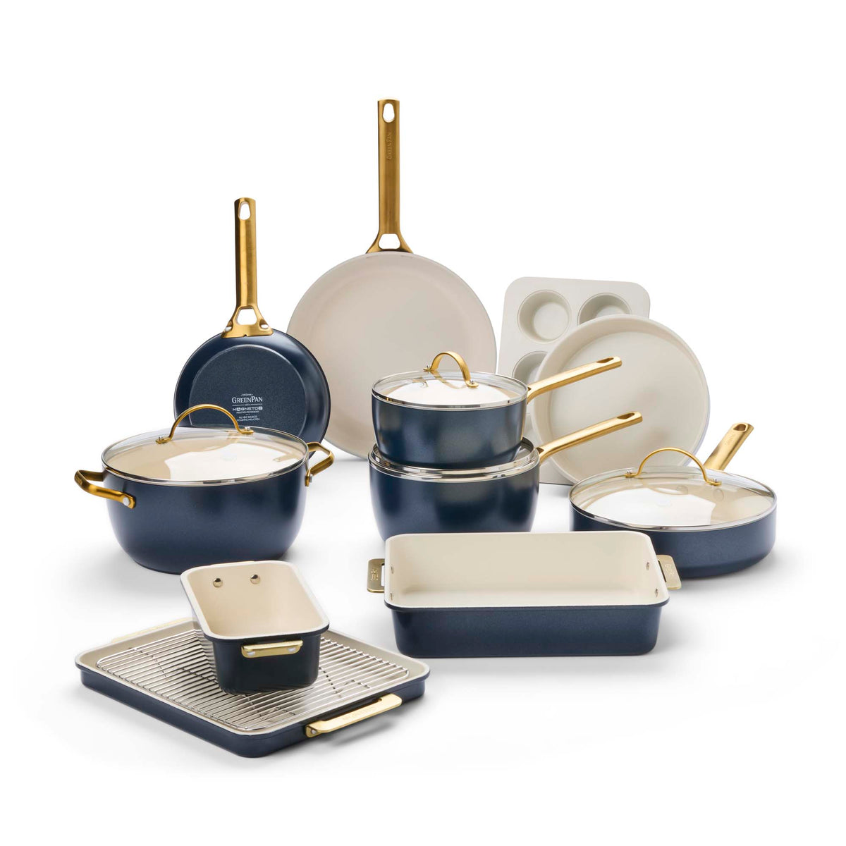 Reserve Ceramic Non-Stick 16-Piece Cookware & Bakeware Set | Twilight